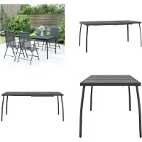 vidaXL Table de jardin Anthracite 165x80x72 cm Grille d'acier - Table de jardin - Tables de jardin - Table extérieure - Table de terrasse