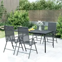 Prolenta Table de jardin exclusive, anthracite, 165x80x72 cm, structure en acier