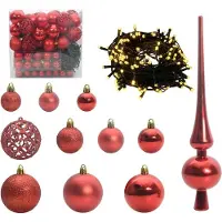 vidaXL , ensemble de boules de Noël, 120 pièces, 300 LED, lumière blanche chaude, diamètre 6 cm