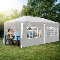 HENGDA Pavillon Événements d'entreprise - Facile à monter, tente de réception parfaite pour le jardin Blanc 3x6m