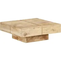 Syfax Table basse 80x80x28 cm Bois de manguier massif
