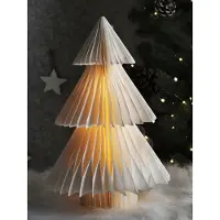 Spetebo Lampe LED Honeycomb - arbre / sapin - env. 20x30 cm / blanc chaud / minuterie / pile