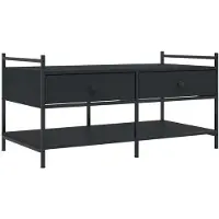 Syfax Table basse noir 99x50x50 cm bois d'ingénierie