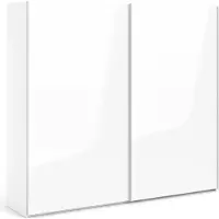 Dmora Badesse - Armoire 2 Portes, 243x220h cm Blanc Brillant, Penderie