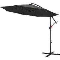 HENGDA Parasol Ø3,5 m avec parasol de jardin pivotant à 360° Parasol de terrasse Parasol suspendu Parasol de marché Parasol de plage Protection solaire Protection UV, gris