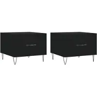 Syfax Tables basses 2 pcs noir 50x50x40 cm bois d'ingénierie