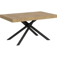 Ityhome - Table extensible 140/400x90 cm Karida chêne nature pieds anthracite