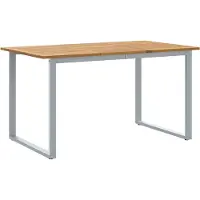 Syfax Table de Jardin Gris 140 x 80 x 75 cm Bois d'Acacia Massif