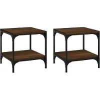 Syfax Tables d'appoint 2 pcs Chêne marron 40x40x40 cm Bois ingénierie