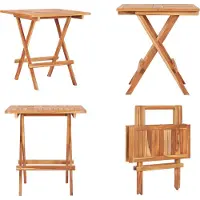 vidaXL Table de bistrot pliante 60 x 60 x 65 cm Teck Massif - Table de bistrot - Tables de bistrot - Tables de balcon