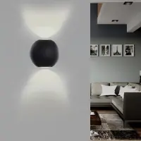 Silamp Applique Murale Noire Design LED Double Faisceaux IP54 6W - Blanc Neutre 4000K - 5500K