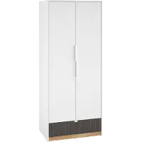 Furnlux Classic FURNLUX Armoire Torino Graphite Et Blanc Et Chêne 82cm / Couleur principale : Blanc / Dimensions : 82 x 196 x 53 cm