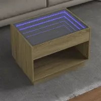Prolenta Maison Exclusive - Table basse avec LED Infinity Chêne Sonoma 70x50x50 cm