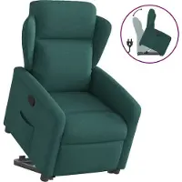 Syfax Fauteuil relax avec releveur Vert foncé Tissu