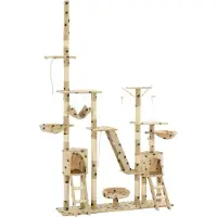 Syfax Arbre à chat et griffoirs 230-250 cm Empreintes de pattes Beige