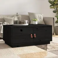Prolenta Maison Exclusive - Table basse noire 80x50x35 cm en pin massif