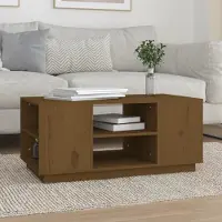 vidaXL Table basse brun miel 90x49x40,5 cm Pin massif - Table basse - Tables basses - Table d'appoint - Table de salon
