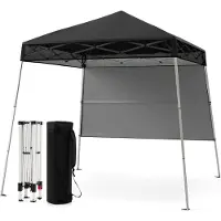 Northix Tonnelle pliante réglable 2 x 2 m avec paroi latérale, noire