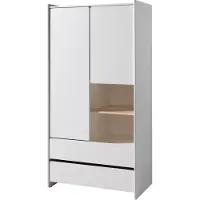 Furnlux Classic FURNLUX Armoire pour enfants Kiddy Blanc 90cm / Couleur principale : Blanc / Dimensions : 90 x 55 x 180 cm