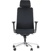 Stema Chaise de bureau pivotante ergonomique XELO/F, base chromée, accoudoirs réglables, assise coulissante (avant-arrière), noir