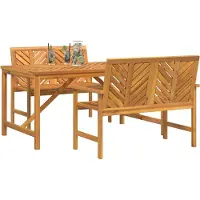 Syfax Ensemble de salle à manger pour jardin 3 pc Marron