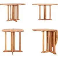 vidaXL Papillon Table de jardin Pliable 120x70x75cm Teck Massif - Table de salle à manger - Tables de jardin - Tables de jardin d'extérieur