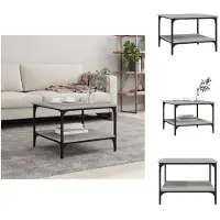 vidaXL Table basse Gris Sonoma 55x55x40 cm Bois composite - Tables basses