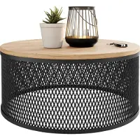 Mirjan 24 Table basse ronde FIZI - chêne kraft doré / noir