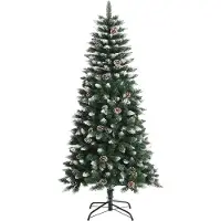 Syfax Sapin de Noël artificiel avec support Vert 120 cm PVC