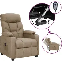 Prolenta Maison Exclusive - Fauteuil relax électrique Taupe Tissu