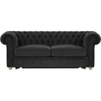 Wintech Chesterfield Max Borneo – Canapé trois places convertible avec sommier-Velluto 20-wax black