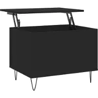 Syfax Table basse Noir 60x44,5x45 cm Bois d'ingénierie