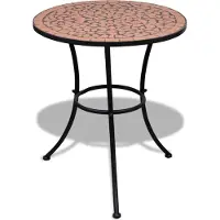 Syfax Table de bistro Terre cuite 60 cm Mosaïque