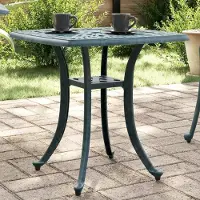 Prolenta Table de jardin exclusive, couleur verte, dimensions 53x53x53 cm, en aluminium moulé