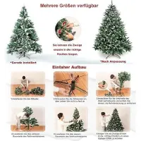 Merkloos Sapin de Noël artificiel 180 cm avec lumières et effet de neige - Sapin de Noël LED avec chaîne lumineuse décorative