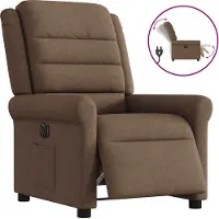 Syfax Fauteuil inclinable électrique Marron Tissu