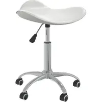 Syfax Chaise pivotante de salle à manger Blanc Similicuir