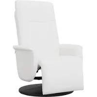 Syfax Fauteuil inclinable avec repose-pieds blanc similicuir