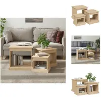 vidaXL Tables gigognes 3 pcs. chêne Sonoma bois composite - Tables basses