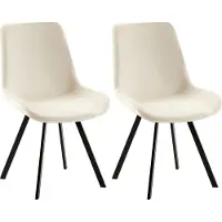 CLP lot de 2 chaises de salle à manger Lewes velours