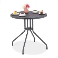 Northix Table de jardin aspect bois gris