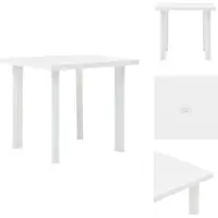 vidaXL Table de jardin blanche 80 x 75 x 72 cm Plastique - Tables de jardin