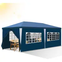 TolleTour Pavillon de jardin avec 3 panneaux latéraux amovibles portable étanche avec de grandes fenêtres et des tubes en spirale tente tente de fête , pour les fêtes mariages camping