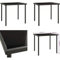 vidaXL Table de jardin à manger Anthracite 80x80x72 cm Verre et acier - Table de jardin à manger - Table de jardin - Tables de jardin