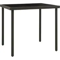 Prolenta Maison Exclusive - Table de jardin 80 x 80 x 72 cm, anthracite, verre et acier