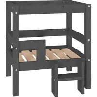 Syfax Lit pour chien Gris 55,5x53,5x60 cm Bois de pin solide