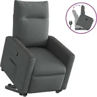 Syfax Fauteuil inclinable Gris foncé Tissu