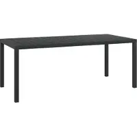 Syfax Table de jardin Noir 185 x 90 x 74 cm Aluminium et WPC