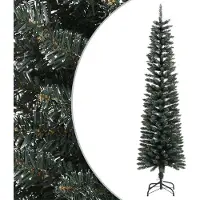 Syfax Sapin de Noël artificiel mince avec support Vert 180 cm PVC