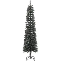 Prolenta Arbre de Noël artificiel élancé, vert, avec pied, en PVC, 180 cm